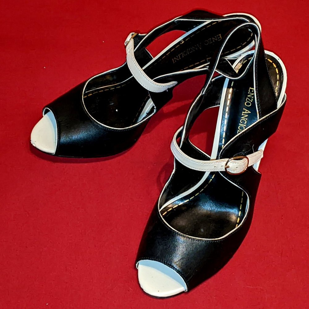 Enzo Angiolini Buckle Peep Toe Stilettos***